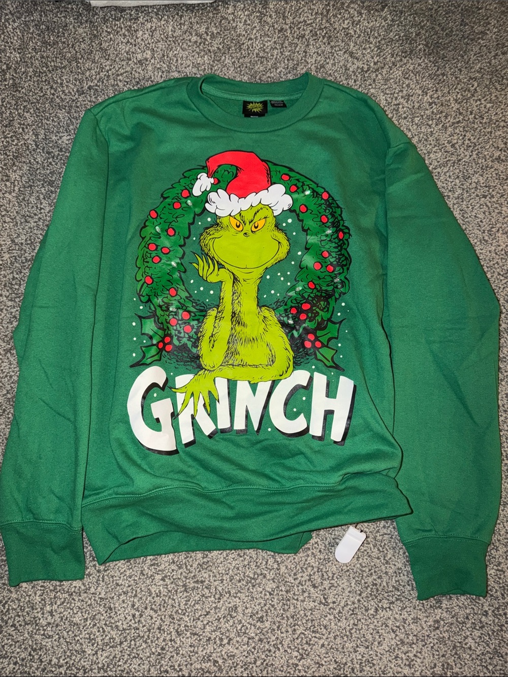 Light Up Grinch Graphic Crewneck Sweater - Green